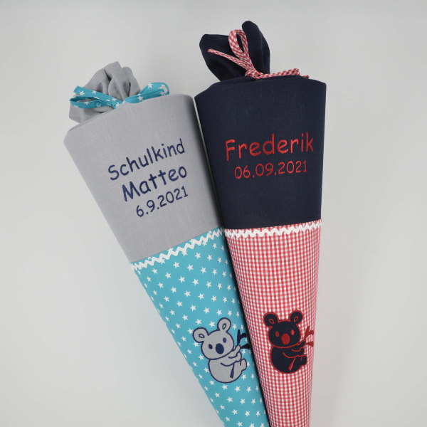 Schultüten mit Name und Motiv